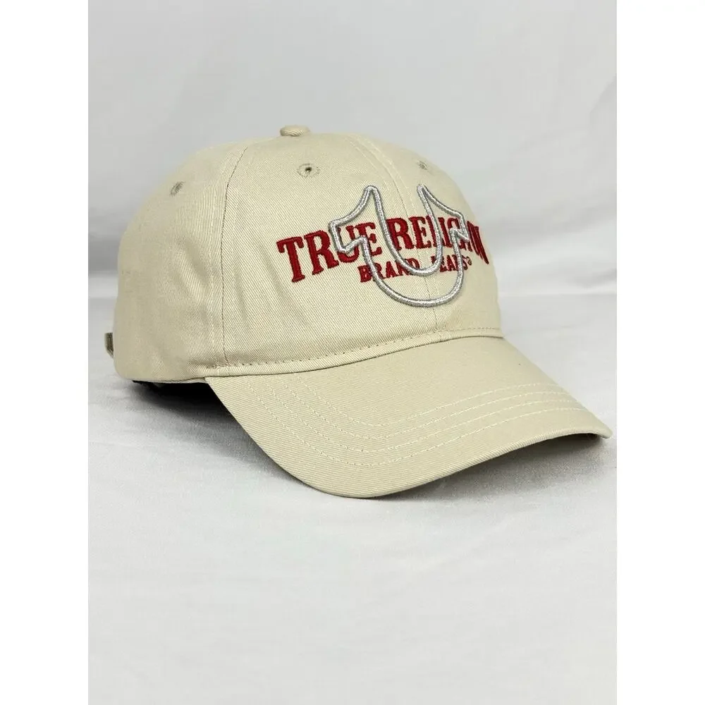 True Religion TR4221 Fog True Embroidery 3D Horseshoe Dad Cap Adjustable OS NWT